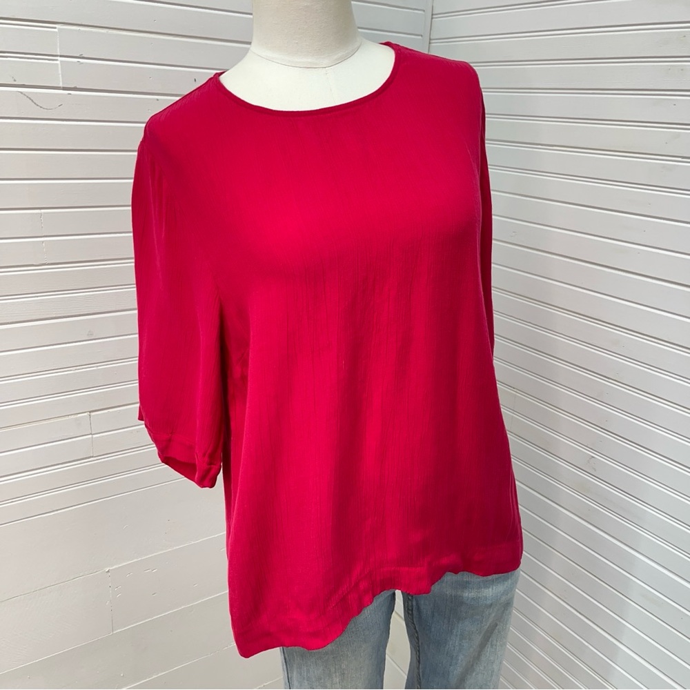 !FINAL CHANCE!  ELK Cupro Blend Crepe Magenta Blouse